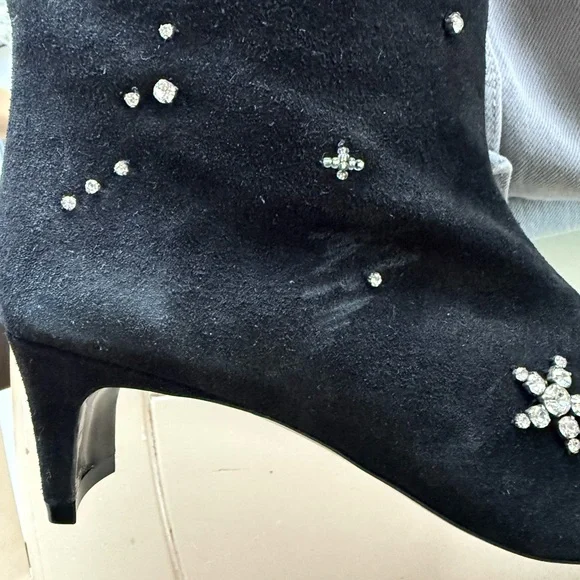 Black Embellished Knee-High Boots - Picture 7 of 13